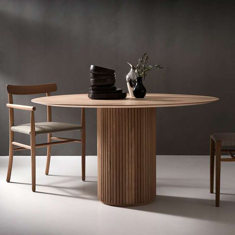 Contemporary Round Dining Table Pine Solid Wood Table with Pedestal Base Clearhalo ' dining_table' 'Dining Tables & Seating' 'Dining Tables' 'furn' 'furn_dining_table' 'Furniture' 'furniture_dining_table' 'Kitchen & Dining Furniture' 'kitchen&dining_furn' 'kitchen' 'kitchen_dining_table' 1200x1200_fae62b2e-c311-49f2-9f03-93c1caa6c35b