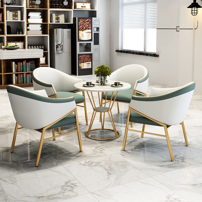 Contemporary Round Dining Table Set 1/2/5 Pcs Stone Top Dinette Set for Home Clearhalo 'Dining Room Sets' 'Dining Tables & Seating' 'dining_room_set' 'furn' 'furn_dining_room_set' 'Furniture' 'Kitchen & Dining Furniture' 1200x1200_fae640ff-8b8d-427d-be2c-93a0b67d669a
