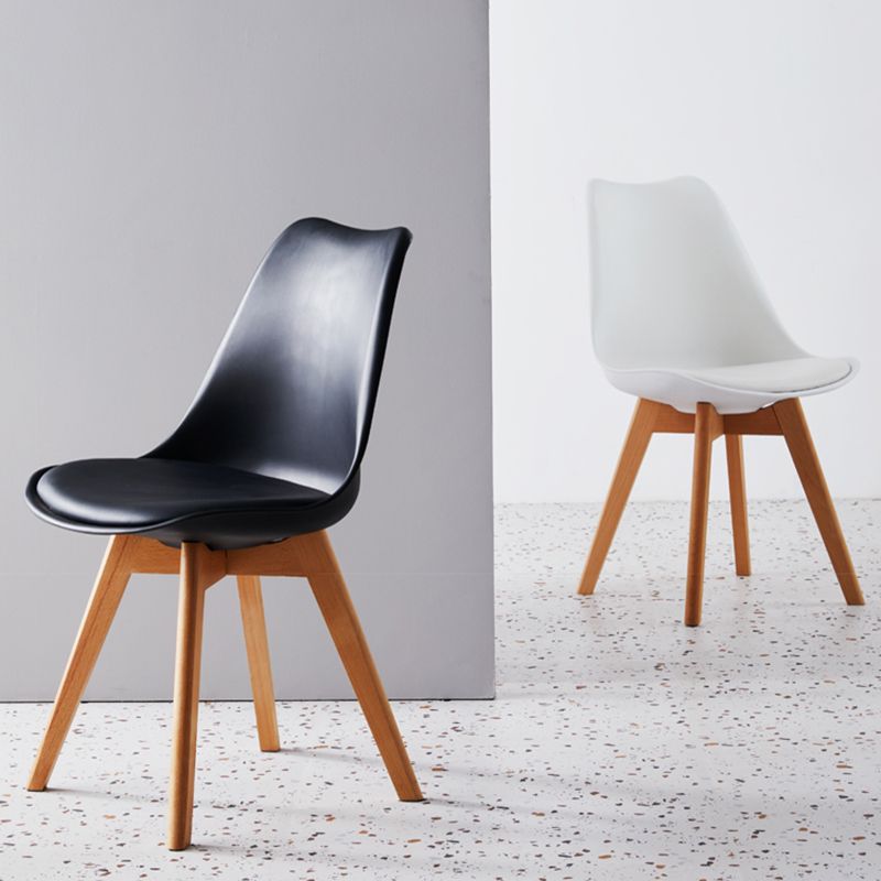 Scandinavian Indoor Side Chair Solid Back Upholstered Dining Room Chair with Wood Legs Clearhalo ' kitchen&dining_furn' 'Dining Chairs' 'Dining Tables & Seating' 'dining_chair' 'Furniture' 'furniture_dining_chair' 'Kitchen & Dining Furniture' 'kitchen' 1200x1200_fae66b4c-a98c-4d2f-98d8-38e09e1f2aa9