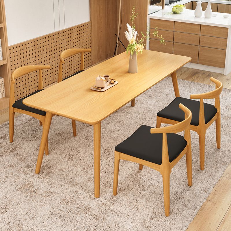 Juego de comedor moderno 1/4/5/6/7 PCS Mesa de comedor de madera maciza rectángulo y sillas sin brazos