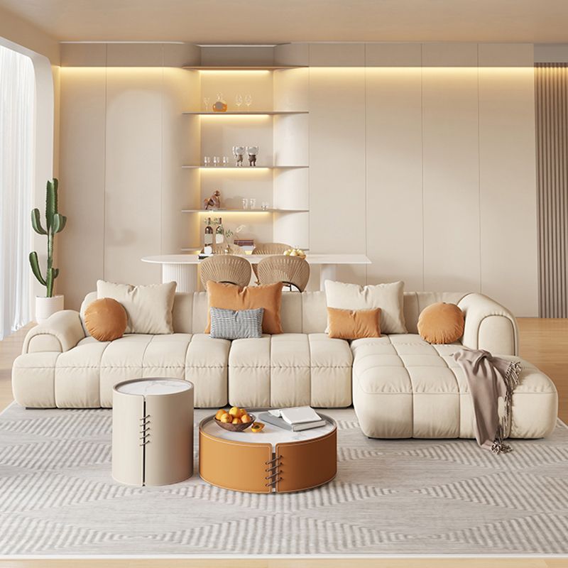 25.59" Tall Contemporary Sectional Recessed Arm Sectional for Living Room