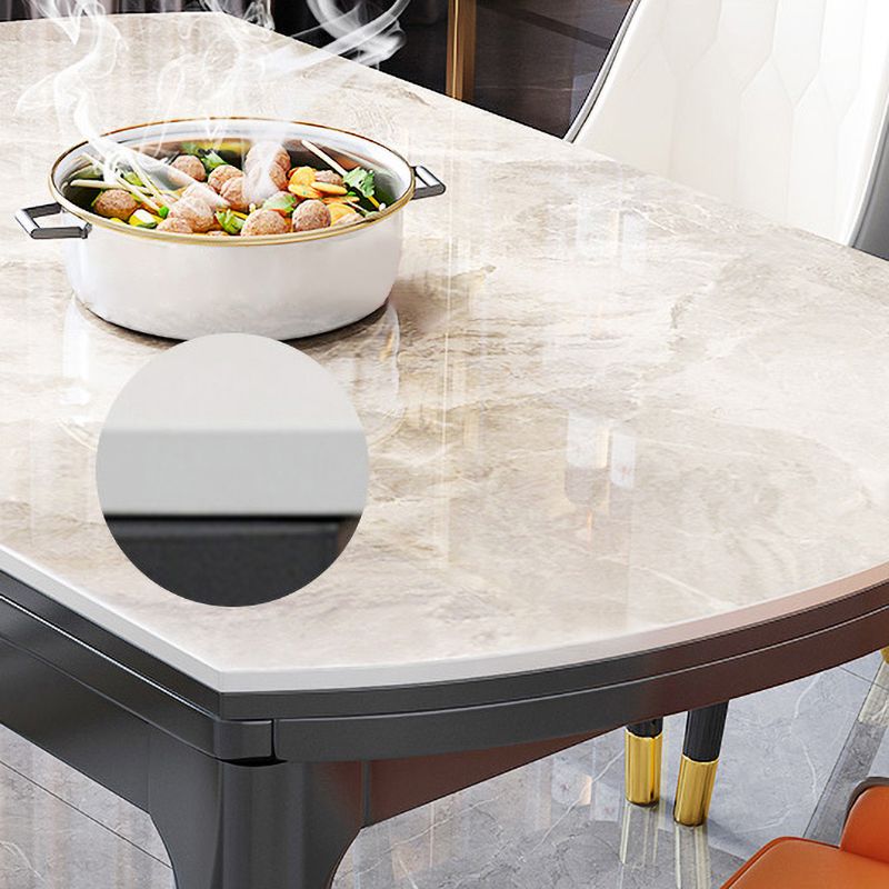 Traditional Luxury Style Dining Table Round Sintered Stone Table with 4 Legs Clearhalo ' dining_table' 'Dining Tables & Seating' 'Dining Tables' 'furn' 'furn_dining_table' 'Furniture' 'furniture_dining_table' 'Kitchen & Dining Furniture' 'kitchen&dining_furn' 'kitchen' 'kitchen_dining_table' 1200x1200_faea4c37-844c-417b-87d4-6c04cad251e2