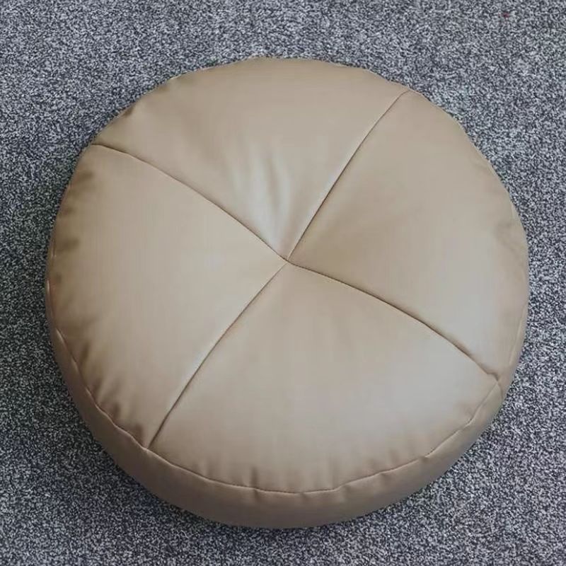 Modern Pouf Ottoman Leather Upholstered Solid Color Round Ottoman Clearhalo 'furn' 'furn_ottomans_poufs' 'Furniture' 'Living Room Furniture' 'Ottomans & Poufs' 'ottomans_poufs' 1200x1200_faea7ade-67b1-4537-a231-1a603181663c