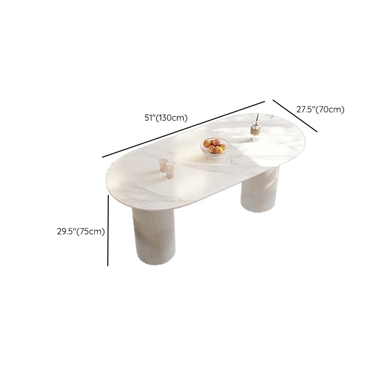 Modern Sintered Stone Dining Table Contemporary White Table with Metal Base Clearhalo 'Dining Tables & Seating' 'Dining Tables' 'dining_table' 'furn' 'furn_dining_table' 'Furniture' 'Kitchen & Dining Furniture' 1200x1200_faeaa538-08e6-4702-a481-62e60f66cd1d