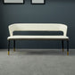 Modern 19.5" H Upholstered Bench High-Back Dining Seating Bench with 4 Metal Legs