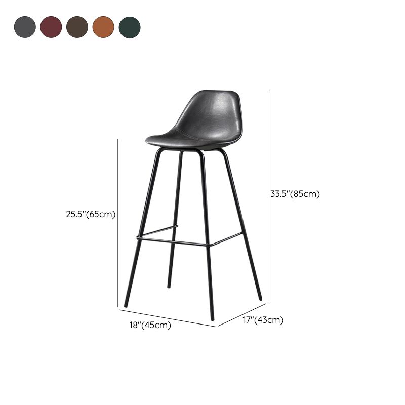 Faux Leather Dining Stools Contemporary Armless Bar Stools with Metal Base Clearhalo 'Bar Furniture' 'Bar Stools' 'bar_stools' 'furn' 'furn_bar_stools' 'Furniture' 'Kitchen & Dining Furniture' 1200x1200_faec2652-16bf-4c0f-b77d-eb749a18b669