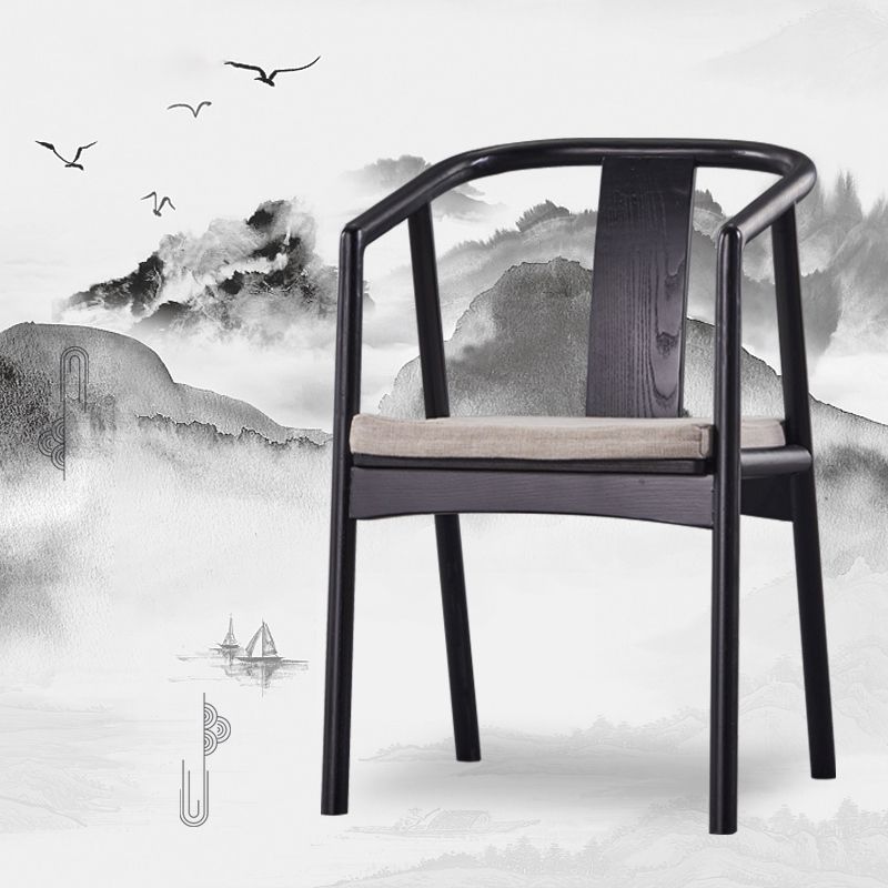 Traditional Home Wood Dining Chair Open Back Dining Side Chair with Arm Clearhalo ' kitchen&dining_furn' 'Dining Chairs' 'Dining Tables & Seating' 'dining_chair' 'furn' 'furn_dining_chair' 'Furniture' 'furniture_dining_chair' 'Kitchen & Dining Furniture' 'kitchen' 1200x1200_faee435e-52a9-46ec-bb28-9ec9c45e27e3