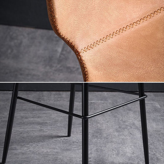 Scandinavian Matte Finish Leather Barstool Footrest Living Room Stool Clearhalo 'Bar Furniture' 'Bar Stools' 'bar_stools' 'furn' 'furn_bar_stools' 'Furniture' 'furniture_bar_stools' 'Kitchen & Dining Furniture' 1200x1200_faee5b9e-7ca5-43d2-97ee-d6544780c962