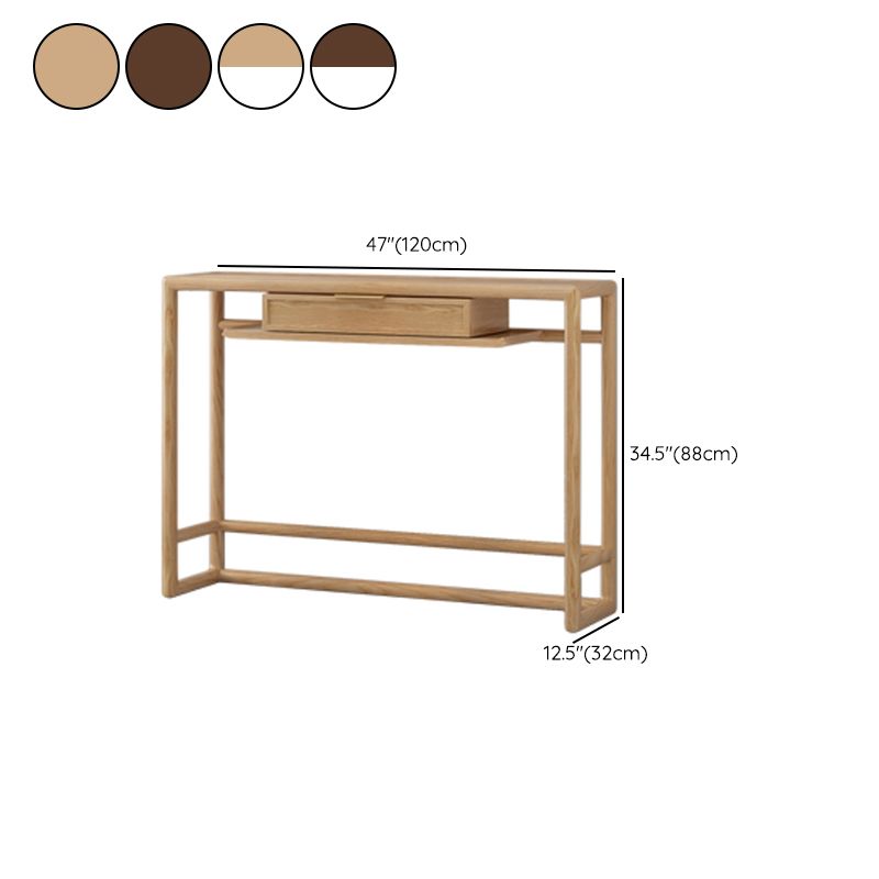 1 Drawer Console Table Solid Wood 34.65-inch Tall Accent Table