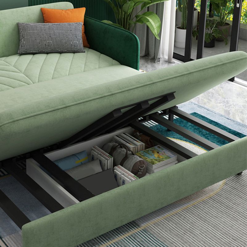 Modern Green Convertible Sofa Pillow Included Foldable Futon Sofa Bed