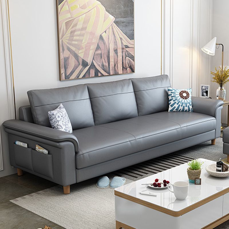 Sofá de sofá de cuero de cuero sintético resistente a las manchas Setente de brazo superior con almohadas