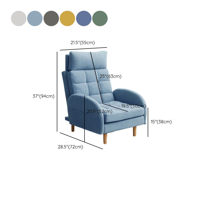 Sedia reclinabile manuale in legno Nordic da 28,7 "reclinabile con poggiapiedi e conservazione