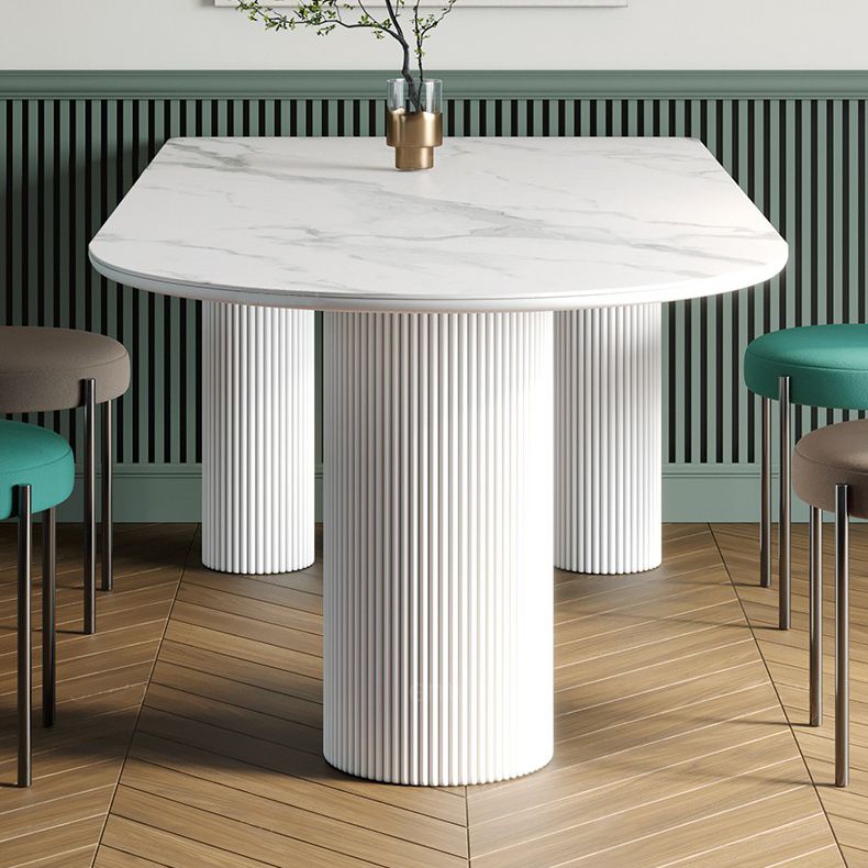 Metal Contemporary Free Form Table White Sintered Stone Table for Dining Room Clearhalo ' dining_table' 'Dining Tables & Seating' 'Dining Tables' 'furn' 'furn_dining_table' 'Furniture' 'furniture_dining_table' 'Kitchen & Dining Furniture' 'kitchen&dining_furn' 'kitchen' 'kitchen_dining_table' 1200x1200_faf4ff8c-dd45-48f6-bb47-cbe72c232e6a