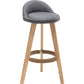 Industrial Armless Backrest Counter Stool Wood Cafe Bar Stool with Cushion and Pedal