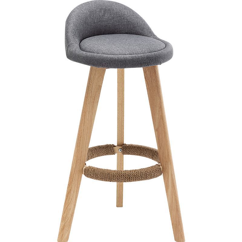 Industrial Armless Backrest Counter Stool Wood Cafe Bar Stool with Cushion and Pedal