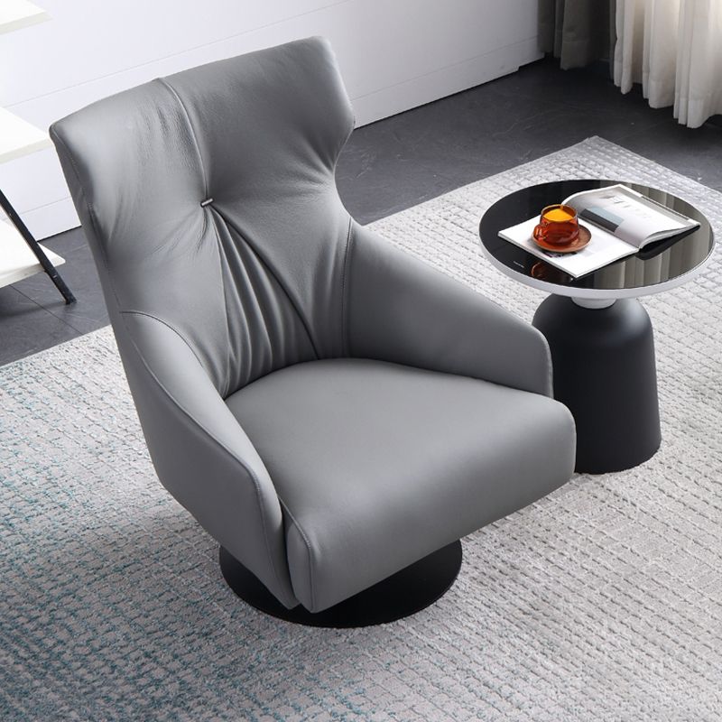 Reclinabile sedia alare in pelle incollata con poltrona da letto a gamba singola