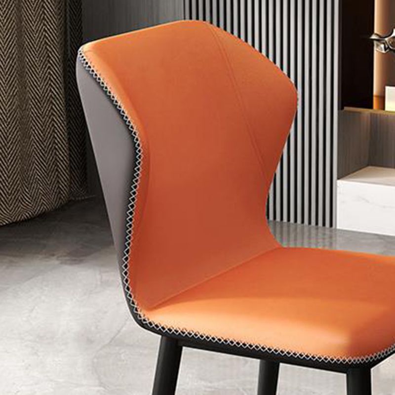 Contemporary Restaurant Wingback Side Chair Leather Dining Chairs with Black Legs Clearhalo ' kitchen&dining_furn' 'Dining Chairs' 'Dining Tables & Seating' 'dining_chair' 'furn' 'furn_dining_chair' 'Furniture' 'furniture_dining_chair' 'Kitchen & Dining Furniture' 'kitchen' 1200x1200_fafad5bd-4e67-423f-a19e-d424071bf681