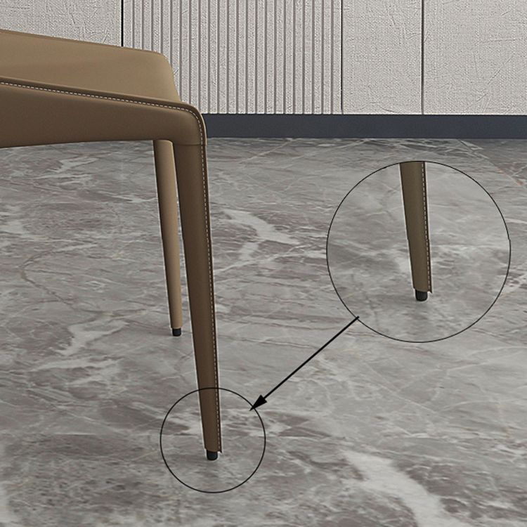 Minimalist Style Leather Dining Arm Chairs Solid Back Dining Side Chair (Set of 2) Clearhalo ' kitchen&dining_furn' 'Dining Chairs' 'Dining Tables & Seating' 'dining_chair' 'furn' 'furn_dining_chair' 'Furniture' 'furniture_dining_chair' 'Kitchen & Dining Furniture' 'kitchen' 1200x1200_fafadfc8-00af-4397-ae10-40682ec9e995