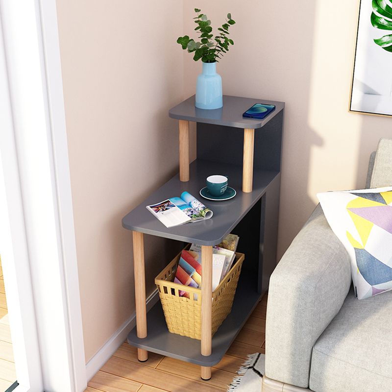 Modern Square 29.53" Tall Wood 4 Legs Side Table with Shelves Clearhalo 'Coffee & Accent Tables' 'End & Side Tables' 'end_side_table' 'end_side_tables' 'furn' 'furn_end_side_tables' 'Furniture' 'furniture_end_side_table' 'Living Room Furniture' 1200x1200_fafb52a3-7162-4704-8769-f710562cd67c