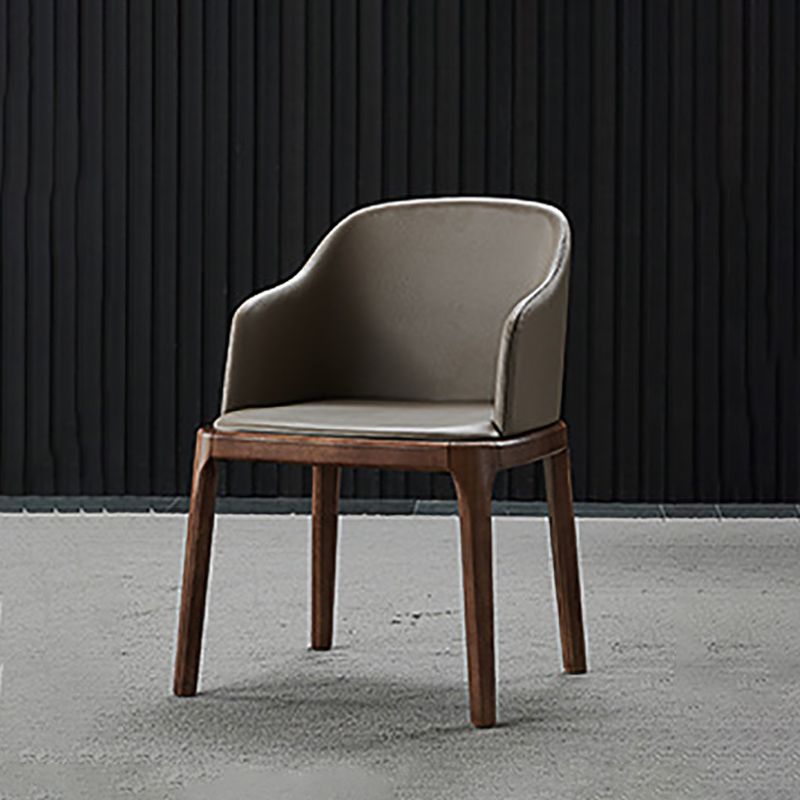 Industrial Solid Wood Dining Chair Faux Leather Side Chair with Upholstered Clearhalo 'Dining Chairs' 'Dining Tables & Seating' 'dining_chair' 'furn' 'furn_dining_chair' 'Furniture' 'Kitchen & Dining Furniture' 1200x1200_fafb5b4d-9a90-4fd9-a8a2-6b16245e1edc