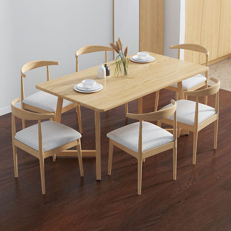 Minimalist Style Solid Wood Top Dining Table Set of Rectangle Shape Formal Kitchen Set Clearhalo 'Dining Room Sets' 'Dining Tables & Seating' 'dining_room_set' 'furn' 'furn_dining_room_set' 'Furniture' 'furniture_dining_room_set' 'Kitchen & Dining Furniture' 'kitchen&dining_furn' 'kitchen' 1200x1200_fafbeb53-a1ed-4513-b889-b7d484eb1a74