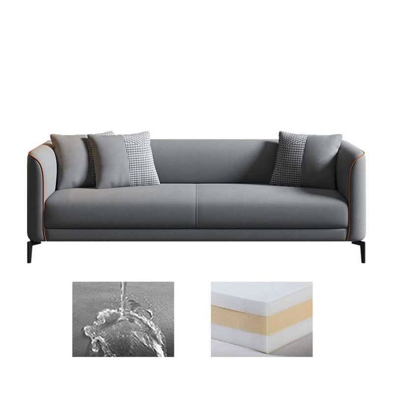 Faux Leather Sofa 25.59" D x 25.59" H Tuxedo Arm Sofa for Living Room Clearhalo 'furn' 'furn_sofas' 'Furniture' 'Living Room Furniture' 'Sofa' 'sofas' 1200x1200_fafca0f2-95ca-4259-bbf6-0e16d06628b3