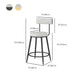 Modern Style Linen Counter Stool Round Low Back Bar Stool with Footrest Clearhalo 'Bar Furniture' 'Bar Stools' 'bar_stools' 'furn' 'furn_bar_stools' 'Furniture' 'Kitchen & Dining Furniture' 1200x1200_fafdbd7f-6b40-4fb9-9d1c-582c35fb9b42