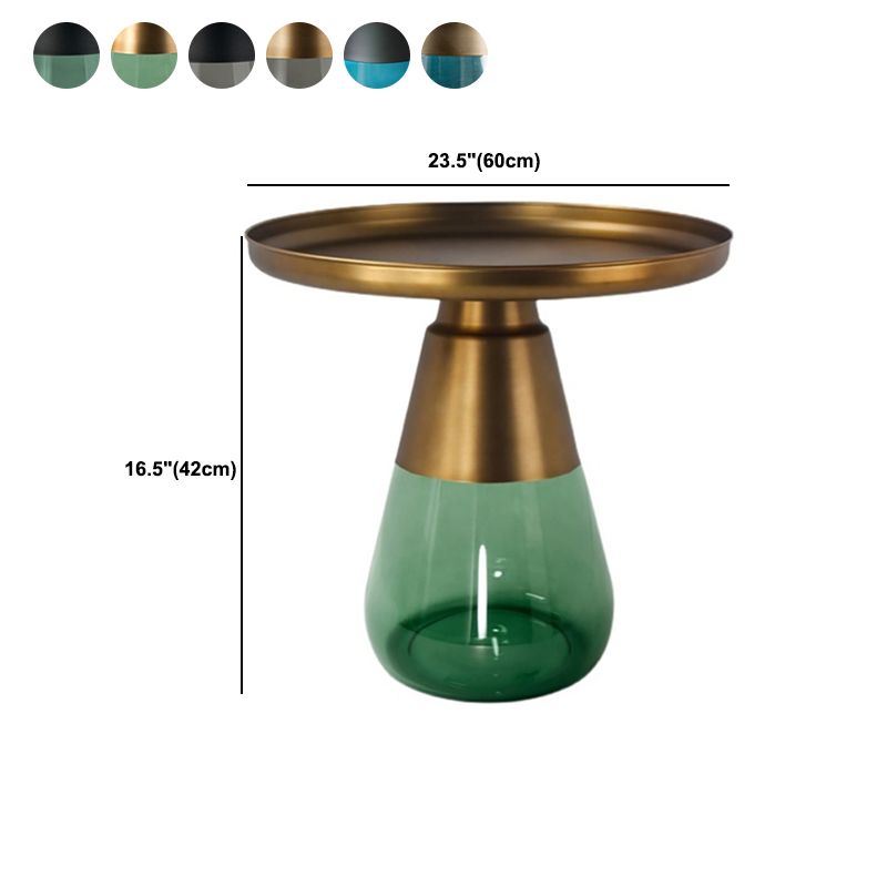 16.5"/20.4" Tall Glass Pedestal Metal Round Tray Top Coffee Table Clearhalo 'Coffee & Accent Tables' 'Coffee Tables' 'coffee_tables' 'furn' 'furn_coffee_tables' 'Furniture' 'Living Room Furniture' 1200x1200_fafe6919-d1c4-4f28-b270-9ab27a0833a9
