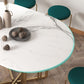 Foldable Artificial Wooden Top Table Extendable Round Kitchen Table with Trestle Base Clearhalo ' dining_table' 'Dining Tables & Seating' 'Dining Tables' 'furn' 'furn_dining_table' 'Furniture' 'furniture_dining_table' 'Kitchen & Dining Furniture' 'kitchen&dining_furn' 'kitchen' 'kitchen_dining_table' 1200x1200_fafeac59-8807-43a9-aac4-8c1b2b00b552