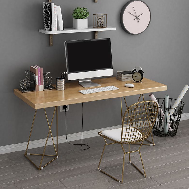Contemporary Rectangular Writing Desk Pine Solid Wood Office Desk Clearhalo 'Furniture' 'furniture_office_desk' 'Office Desks' 'Office Furniture' 'office_desk' 1200x1200_faff10e4-b244-4a78-8950-617c27d09846