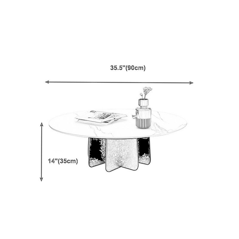 Contemporary Round Stone Pedestal Coffee Cocktail Table - 13.8''/15''/17.7'' H Clearhalo 'Coffee & Accent Tables' 'Coffee Tables' 'coffee_tables' 'furn' 'furn_coffee_tables' 'Furniture' 'furniture_coffee_tables' 'Living Room Furniture' 1200x1200_fb002dfd-f086-46e2-83e0-eebc9822c17d