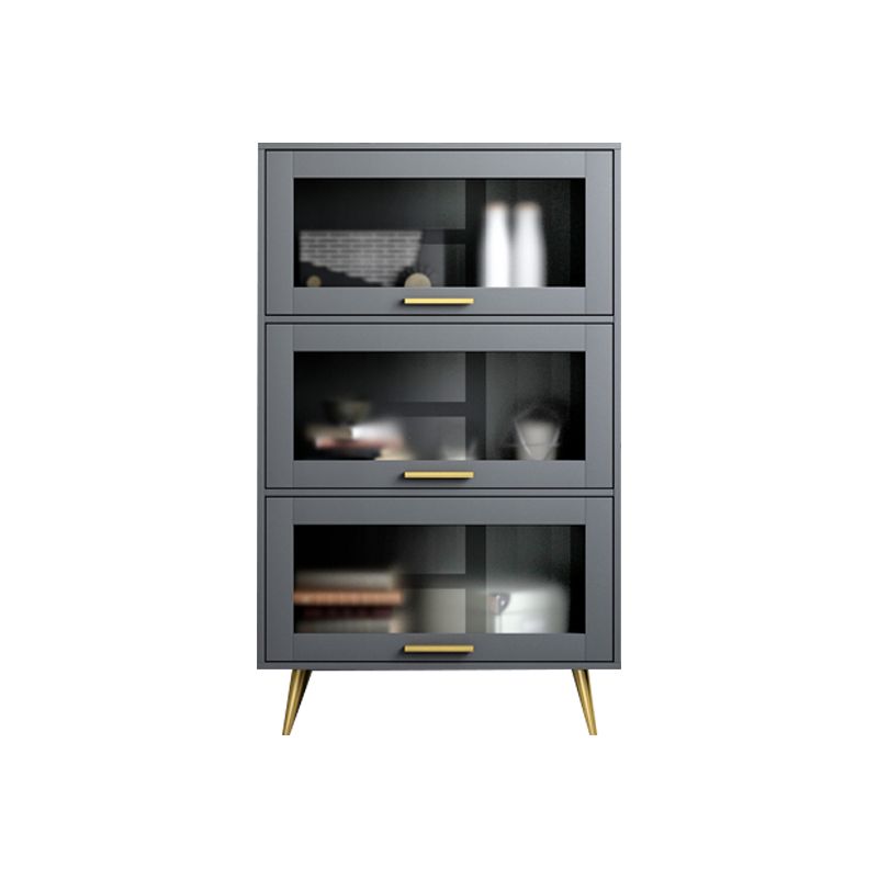 Modern Barrister Shelf Bookcase Gray Engineered Wood Bookshelf