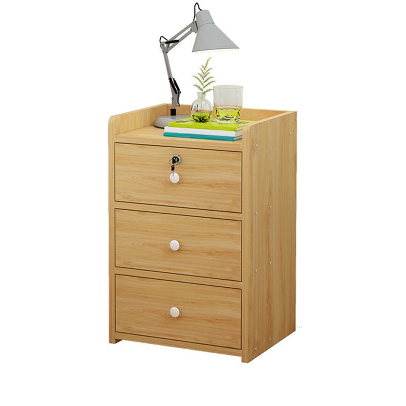 Moderne Schubladen Aufbewahrungsbett Nachttisch Nachahmung Nachttisch mit Schloss