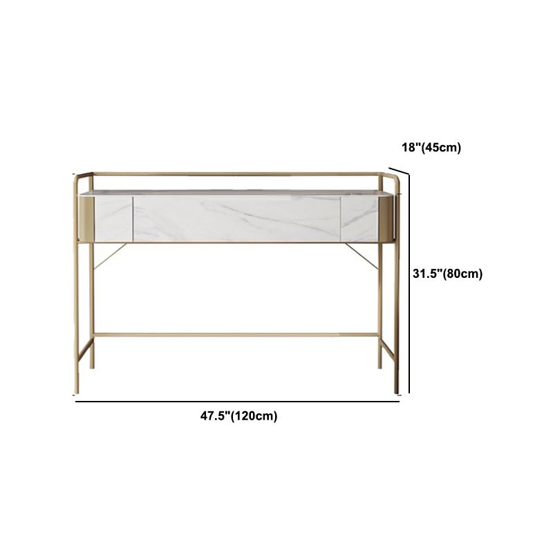1 Storage Drawer Make-up Vanity Metal and Stone Dressing Table Clearhalo 'Bedroom Furniture' 'furn' 'furn_makeup_vanities' 'Furniture' 'Makeup Vanities' 'makeup_vanities' 1200x1200_fb01d025-ee32-4d97-a3ca-49af198f7983