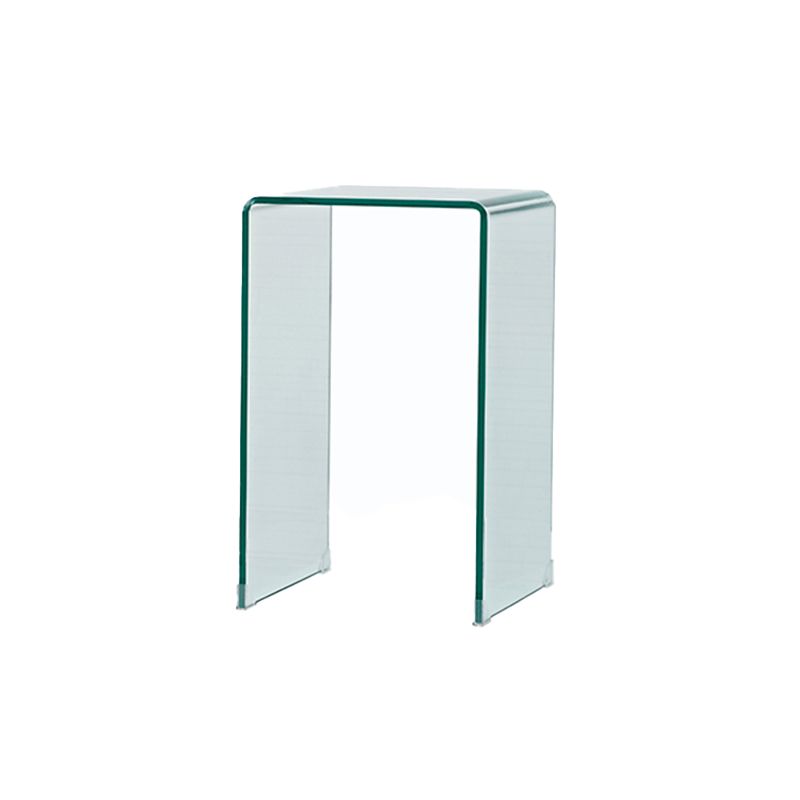 Mesa de trineo de vidrio moderno mesa de esquina cuadrada minimalista de esquina cuadrada