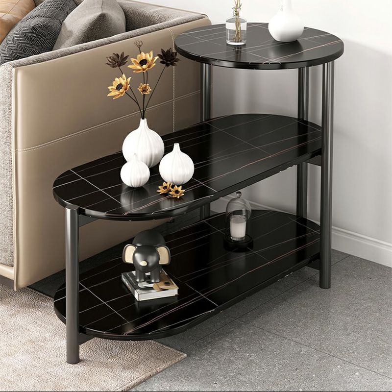 Glam Metal Side Table with Shelves Geometric Stone Top Accent Side Table Clearhalo 'Coffee & Accent Tables' 'End & Side Tables' 'end_side_tables' 'furn' 'furn_end_side_tables' 'Furniture' 'Living Room Furniture' 1200x1200_fb03400b-172f-47bb-bc28-0ad20e71d2f1
