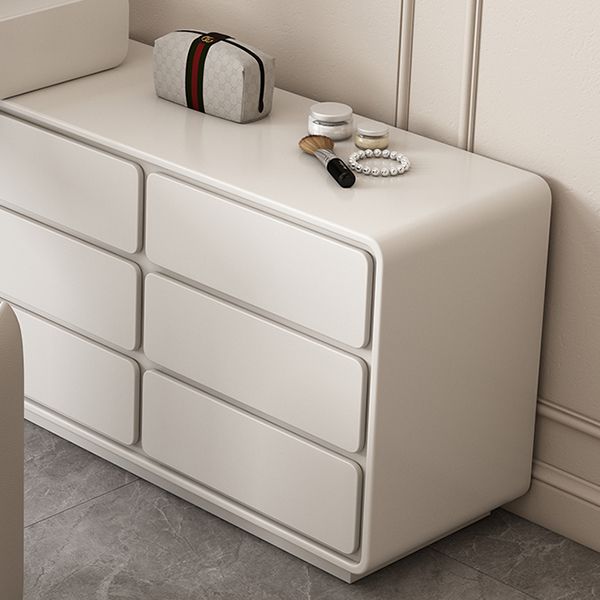 Tavolo da toeletta da toeletta a specchio illuminato moderno bianco a 6 cassetto