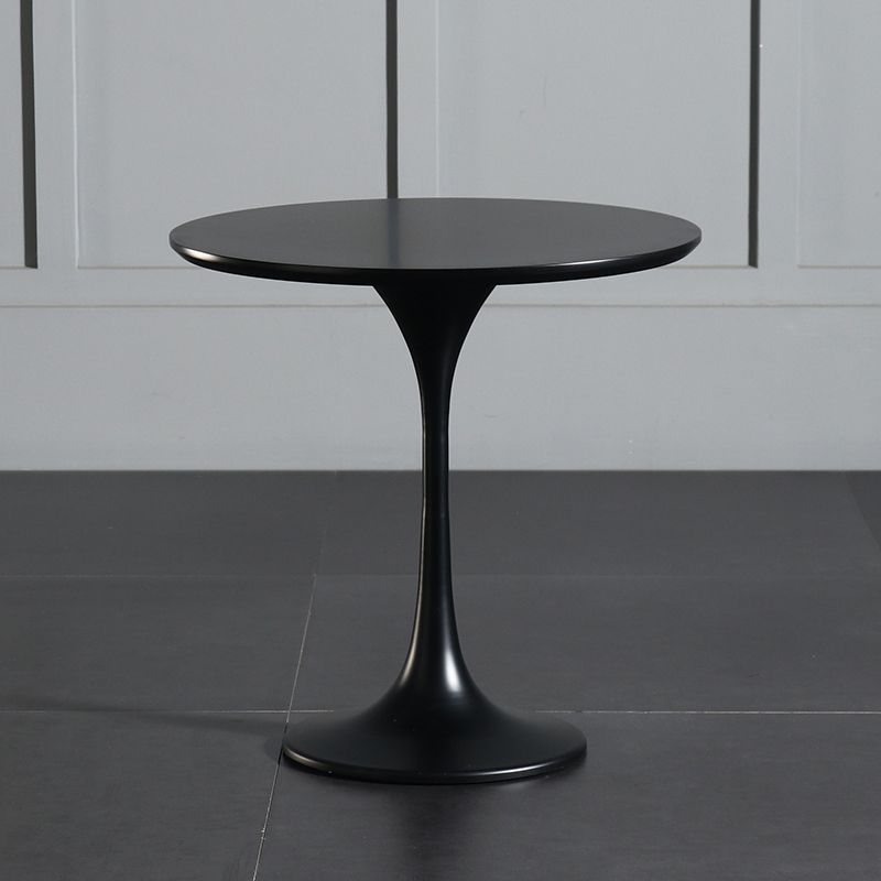 Tulip Metal Square Side Table Wood-based Panel Light Luxury Atmosphere Log Color Pattern