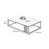 Square/Rectangle Slate Frame 1 Coffee Table Modern Grey and Black Table