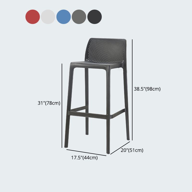 Modern Style Bar-stool Plastic Counter Bar Stool for Kitchen Bar with Plastic Legs Clearhalo 'Bar Furniture' 'Bar Stools' 'bar_stools' 'furn' 'furn_bar_stools' 'Furniture' 'furniture_bar_stools' 'Kitchen & Dining Furniture' 1200x1200_fb0546f3-847e-419c-bc86-5aa29a22ceff