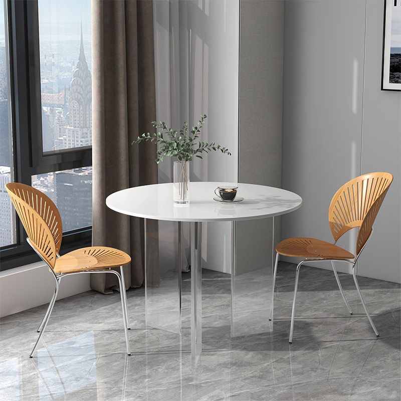 Round Dining Table Set 1/2/5 Pcs Acrylic Base Table with Chairs Clearhalo 'Dining Room Sets' 'Dining Tables & Seating' 'dining_room_set' 'furn' 'furn_dining_room_set' 'Furniture' 'Kitchen & Dining Furniture' 1200x1200_fb05e4c5-3415-463a-a7e7-3a4a589c8aab
