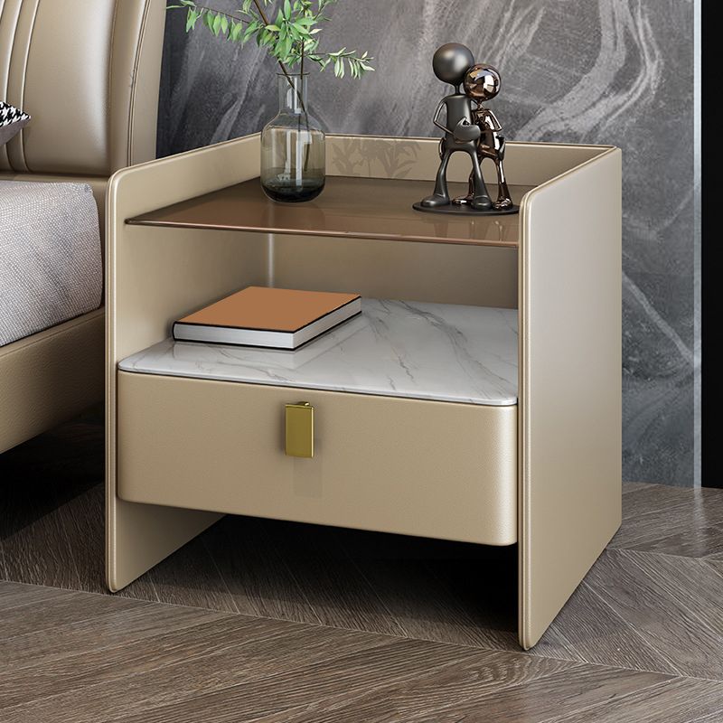 Top in vetro Top da 19 pollici H Night Table Open Open Archite Modern 1-Drawer Endstand