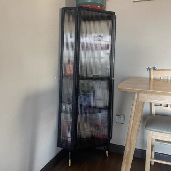 Marco de metal Puerta de vidrio Buffet Servidor de comedor moderno para sala de estar