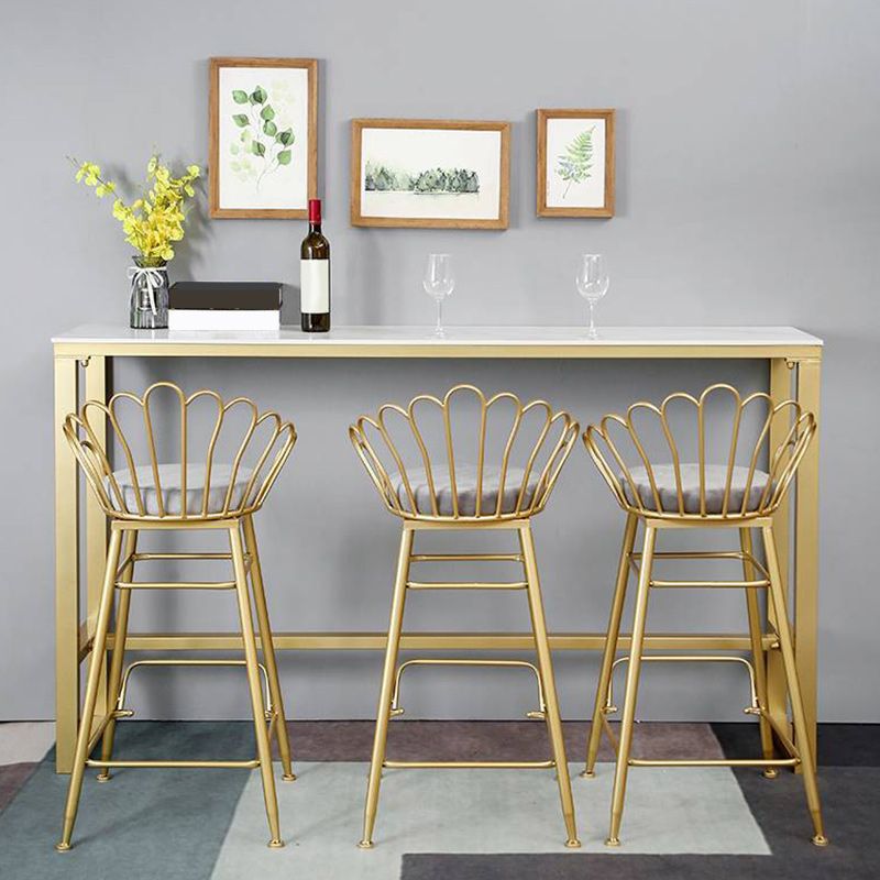 Noordse balktafel Rechthoek Stone Top Bistro Table met pedaal