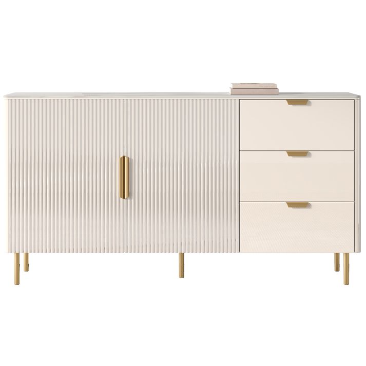 3-Drawer Engineered Wood Sideboard Glam Credenza with Stone Countertop for Living Room Clearhalo 'buffet_sideboard' 'Buffets & Sideboards' 'furn' 'furn_buffet_sideboard' 'Furniture' 'furniture_buffet_sideboard' 'Kitchen & Dining Furniture' 1200x1200_fb0c04cd-3fb7-4184-9b8d-738314bf68cc