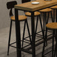 Pine Wood Top Rectangular Bar Table Industrial Pub Table with Trestle Base