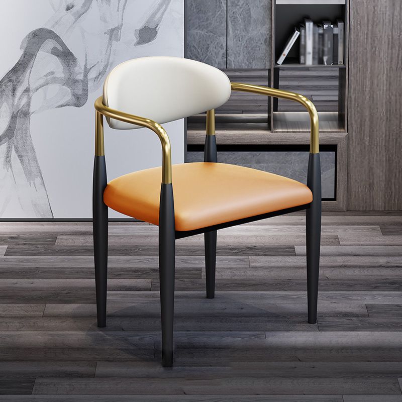 Modern Arm Chair Leather Open Back Dining Chair for Dining Room Clearhalo 'Dining Chairs' 'Dining Tables & Seating' 'dining_chair' 'furn' 'furn_dining_chair' 'Furniture' 'furniture_dining_chair' 'Kitchen & Dining Furniture' 1200x1200_fb0dda4e-25bf-4567-be21-6e2cd0c02d32