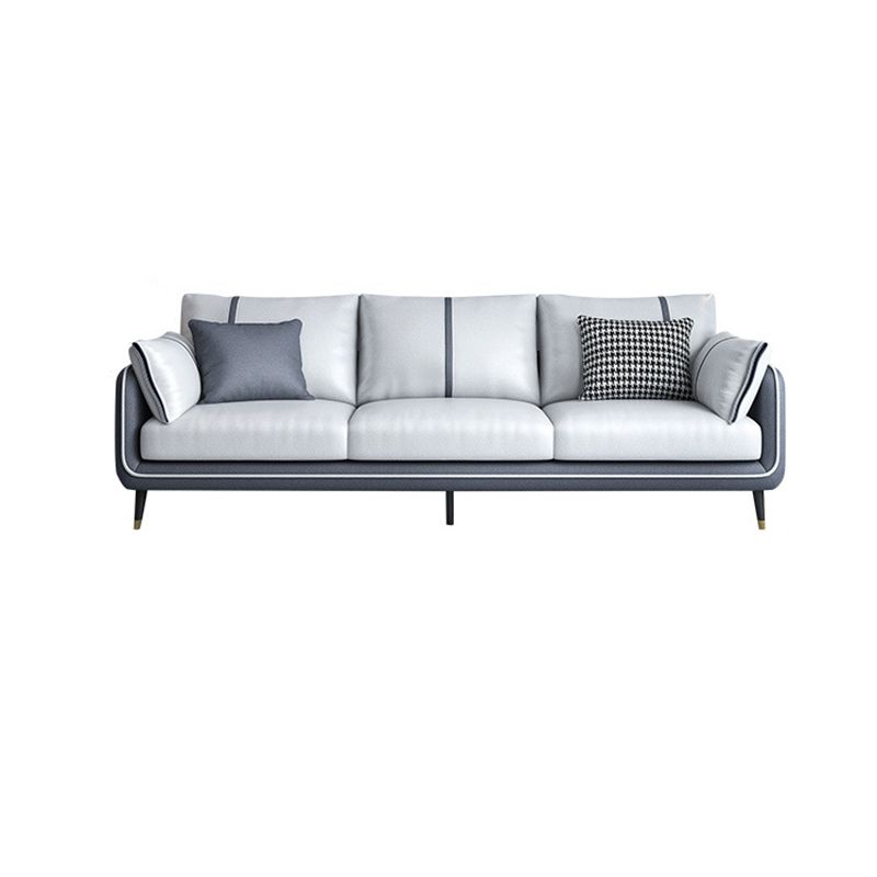 Scandinavian 3-seater Sofa Pillow Back Couch with Black Legs for Living Room Clearhalo 'Furniture' 'furniture_sofas' 'kitchen' 'kitchen_sofas' 'Living Room Furniture' 'Sofa' 'sofas' 1200x1200_fb0ec269-6771-44d4-b77a-8e5629c5ba0d