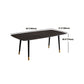 Ensemble de salle à manger moderne avec pieds en bois, ensemble de table à manger d'intérieur rectangulaire de 1/4/6/7 pièces en noir