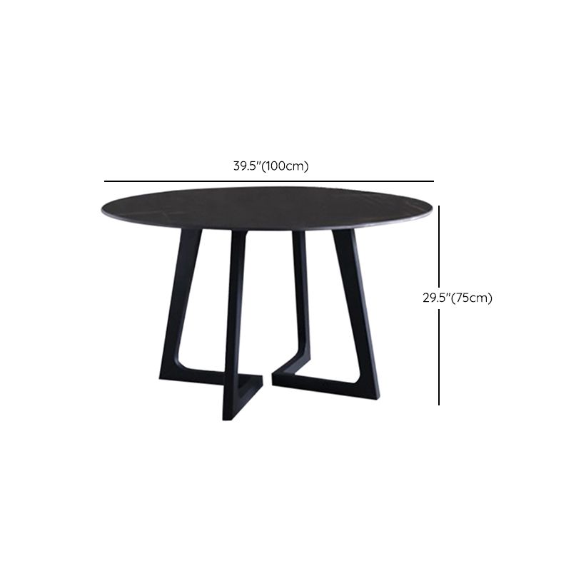 Metal and Stone Table Glam Style Simple Home Black Round Dining Table Clearhalo 'Dining Tables & Seating' 'Dining Tables' 'dining_table' 'furn' 'furn_dining_table' 'Furniture' 'Kitchen & Dining Furniture' 1200x1200_fb0fa647-c242-4557-b64a-2c72d1408208